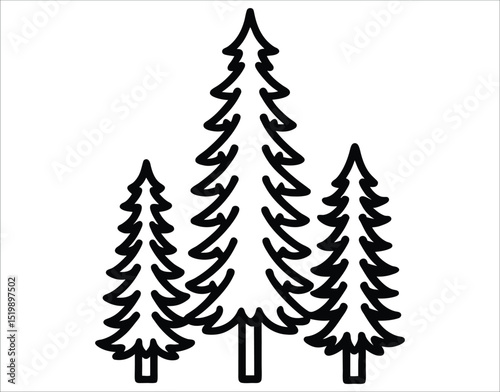 Douglas Fir Silhouette Trees Collection