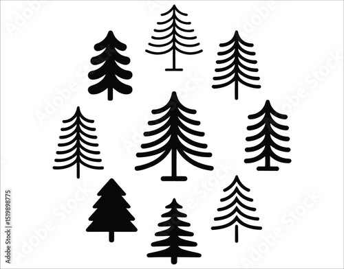 Forest Fir Tree Silhouette Bundle