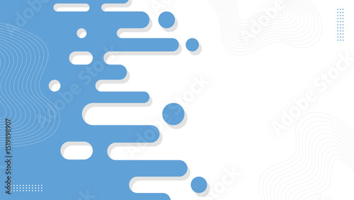 Blue rounded lines background. Abstract dashed lines and dots vector