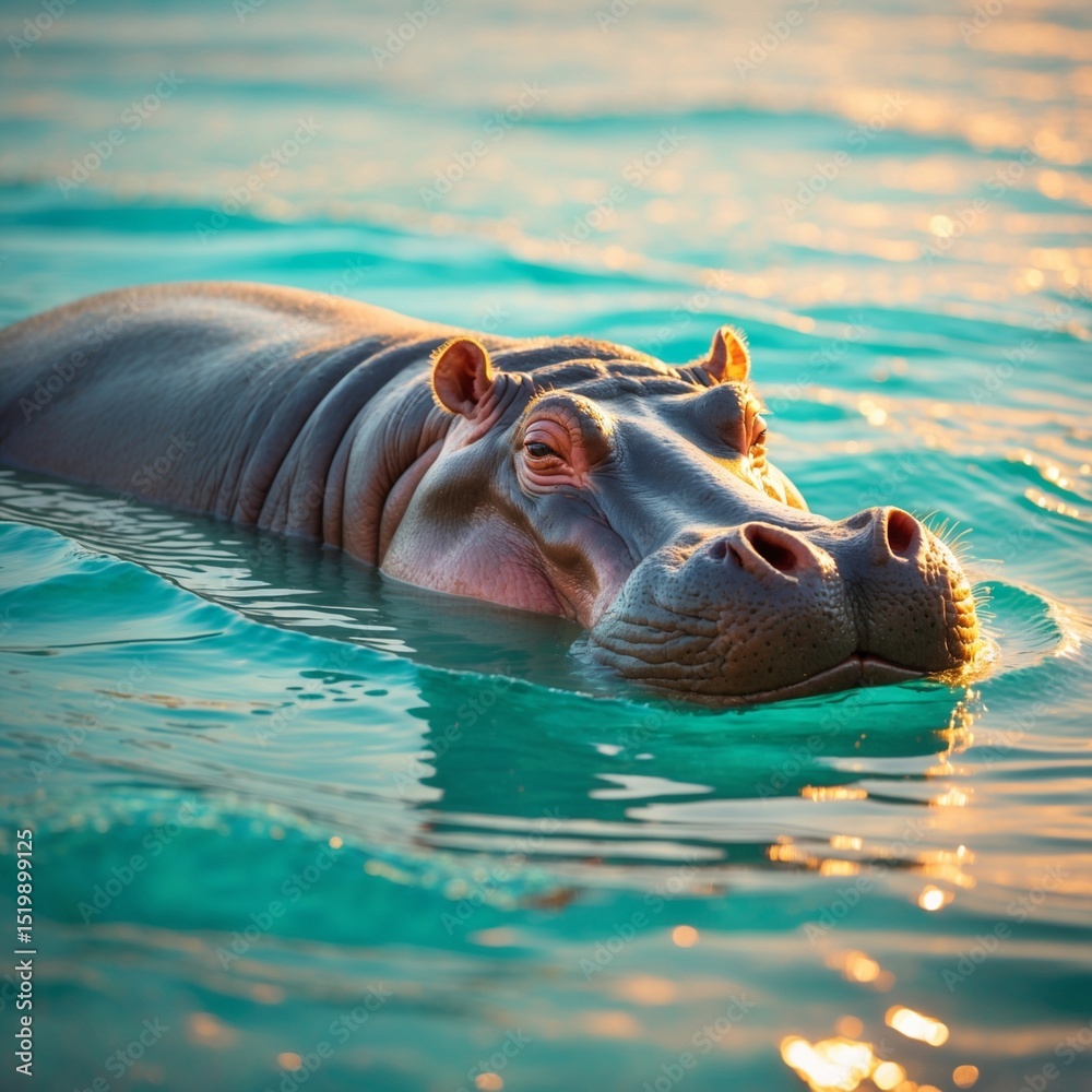 Fototapeta premium hippopotamus in water