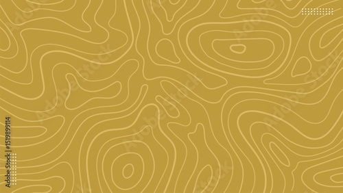 Abstract yellow topographic contours illustration