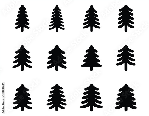 Nature Tree Silhouette Vector Set