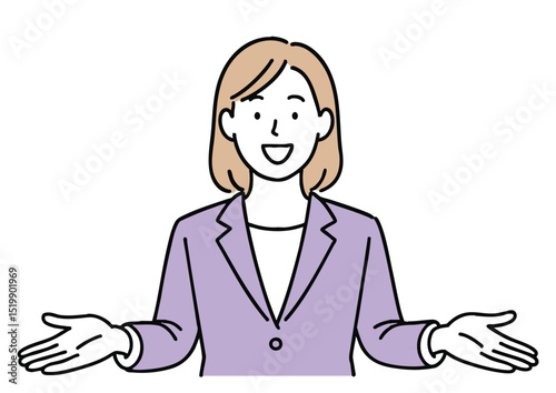 説明する若い女性