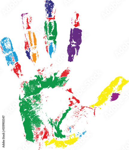 colorful hand prints