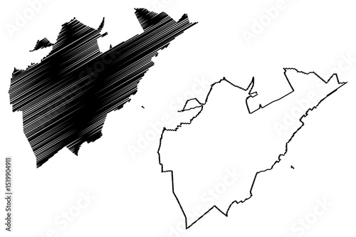 Boa Vista City (Federative Republic of Brazil, Roraima State) map vector illustration, scribble sketch City of Boa Vista map