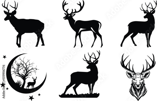 A set of deer silhouettes