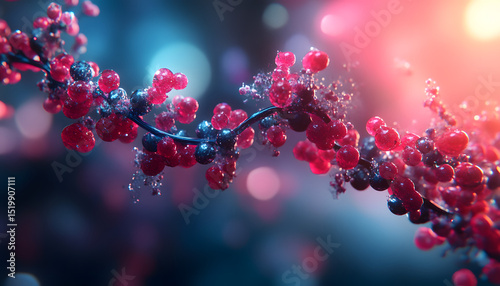 3d render of molecule, molecule of chemistry, background with molecules, 3d illustration of molecule model. Science background wit molecules photo