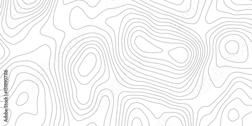 Abstract black and white topographic contours lines of mountains. Topography map art curve drawing. vector illustration. wave Line topography map contour background, background.