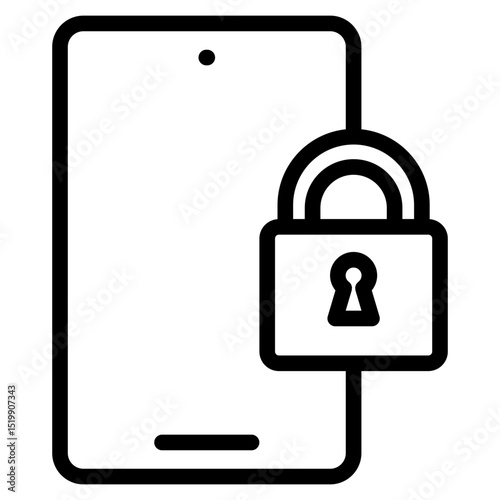 Digital lock icon in vector illustration