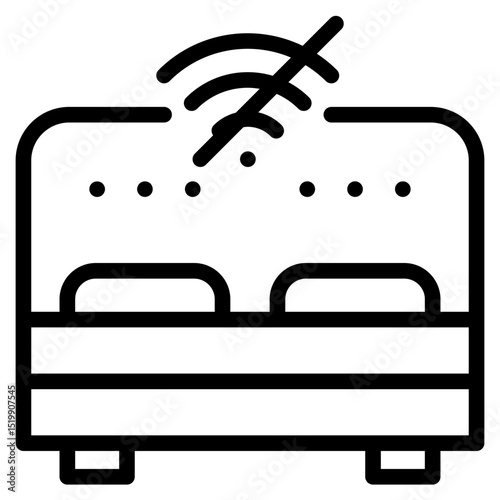 Bed rest area icon in vector illustration