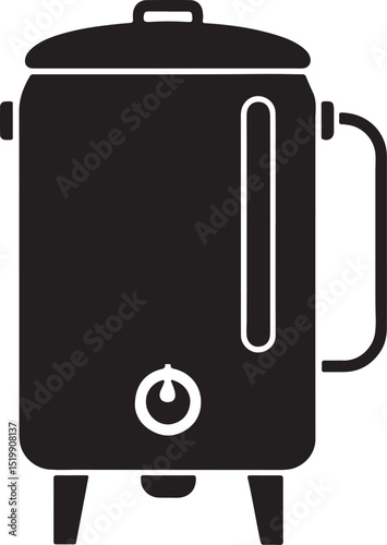 water heater silhouette, black and white silhouette, vector and illustration