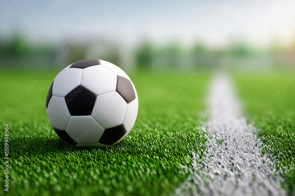 Fototapeta premium Soccer Ball on Field