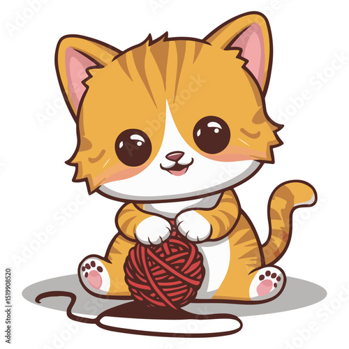 Cute cat vector illustration on white background, cat animal,cat vector.
