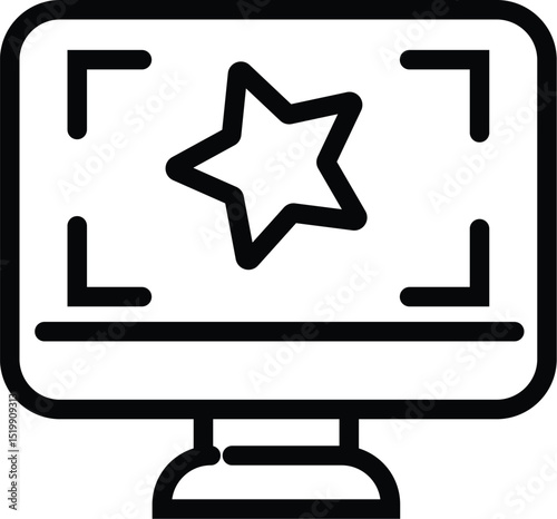 Star rating on computer screen icon vector illustration for website and graphic design elements use