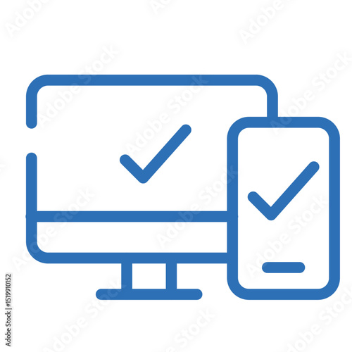 Sync Across Devices Icon – Vector Line Symbol for Cross-Platform Compatibility