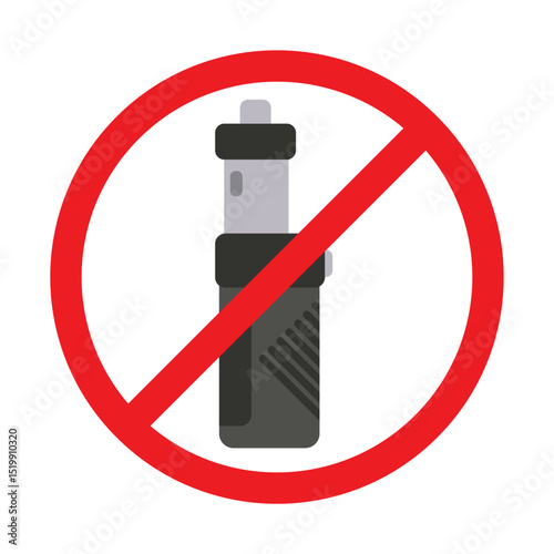  No smoking sign,no vaping isolated on white background.