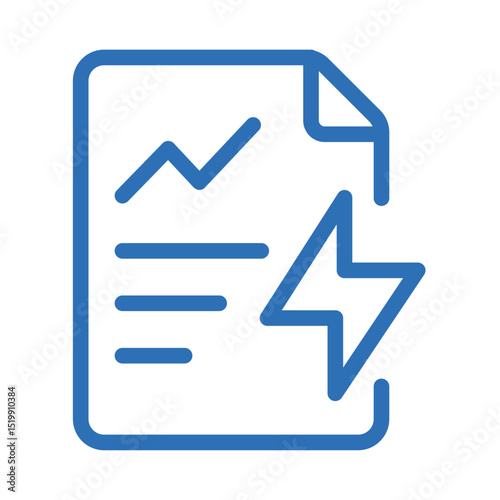 Report Generation Icon – Vector Line Symbol for AI Report Automation