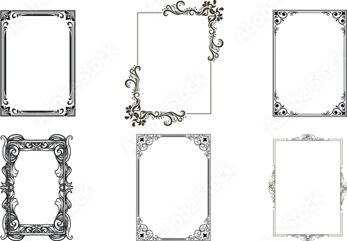 A set of decorative frames.