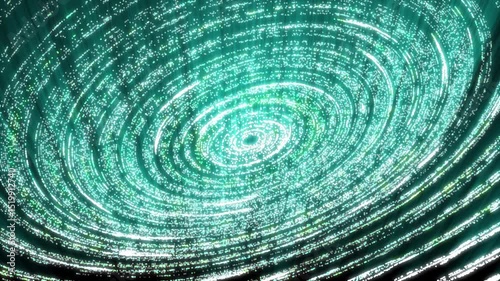 Abstract Circular Particle Swirl Digital Spiral Motion Background
