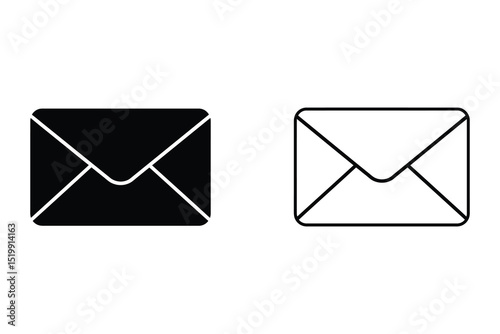 Envelope icon set vector illustration email symbol message graphic element communication design simple style
