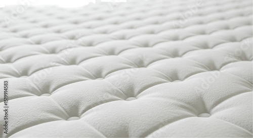 Experience restful nights with a plush quilted mattress inviting comfort and gentle support on transparent background
