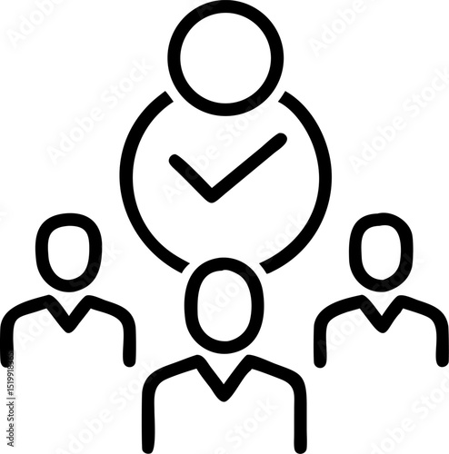 stakeholder vector outline icon on white or transparent background