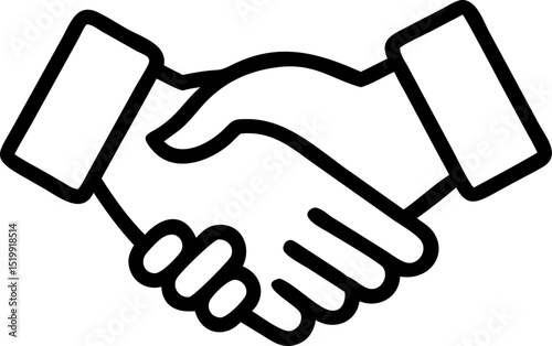 partnership vector outline icon on white or transparent background