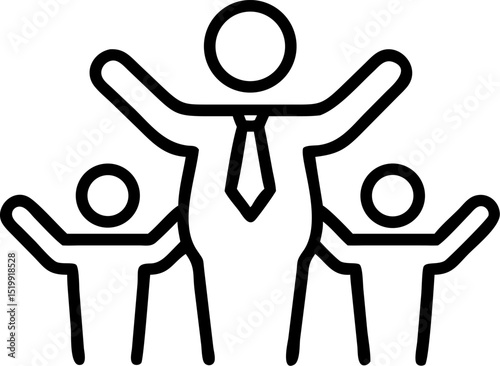 leader vector outline icon on white or transparent background