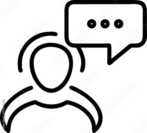 Communication vector outline icon on white or transparent background