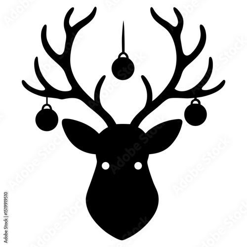 Reindeer head silhouette for Christmas