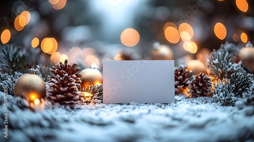 Cozy Winter Christmas Blank White Gift Card