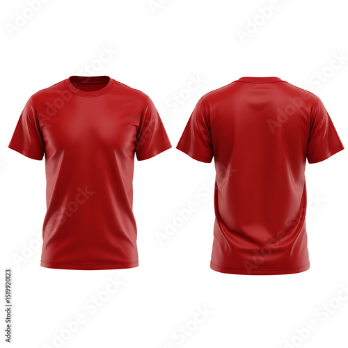 Blank Red T-Shirt Mockup Front and Back Views 