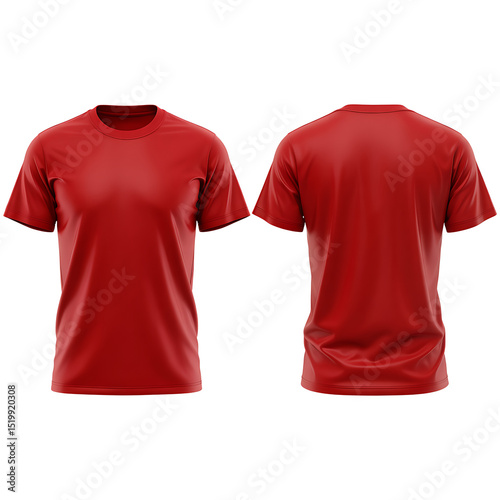 Blank Red T-Shirt Mockup Front and Back Views 