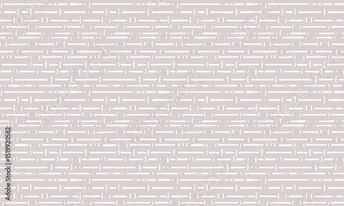 Subtle Dashed Brickwork Seamless Pattern - Muted Taupe and White Texture