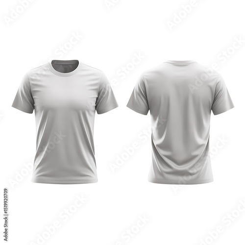Blank White T-Shirt Mockup Front and Back Views Realistic