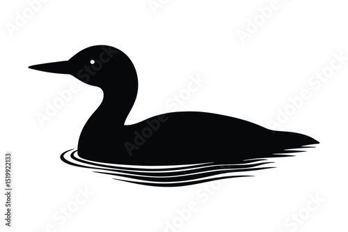 Loon silhouette  vector illustration, Set of  Loon silhouette