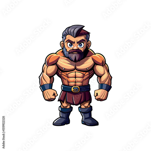 Bodybuilder Workout Vector – Fancy Gym Man Illustration for Posters and Branding