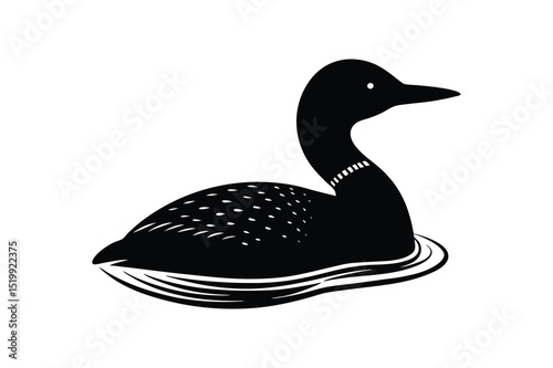 Loon silhouette  vector illustration, Set of  Loon silhouette