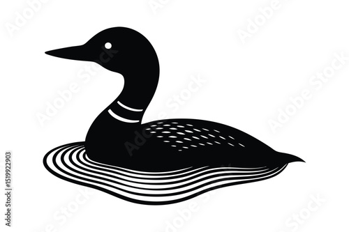 Loon silhouette  vector illustration, Set of  Loon silhouette
