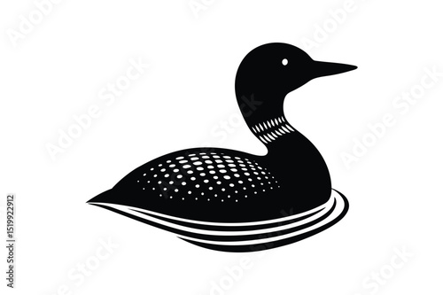 Loon silhouette  vector illustration, Set of  Loon silhouette