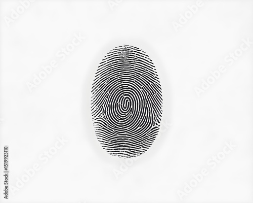 High-Resolution Black and White Fingerprint Scan with Detailed Ridge Patterns

