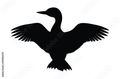 Loon silhouette  vector illustration, Set of  Loon silhouette