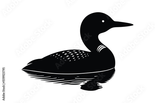 Loon silhouette  vector illustration, Set of  Loon silhouette