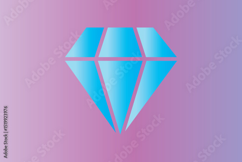 Illustration of  diamond vector simple and flat vector. Diamond vector icon. Simple diamond icon. Diamond Gemstone Icons with gradient background.