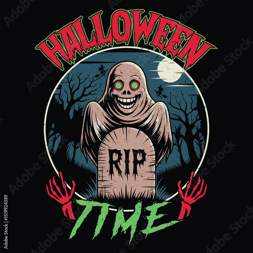 Halloween time T shirt design