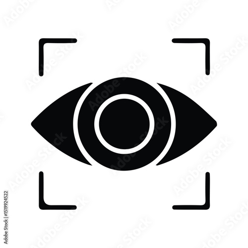 Eye Scan Icon. Eyeball Illustration With Scan Sign. Vision Symbol. EPS 10.