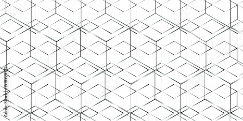 Abstract pattern with hexagonal white and gray technology line paper background, Geometric concept movement illustration rendering graphic design use for banner, wallpaper, vector illustration. 