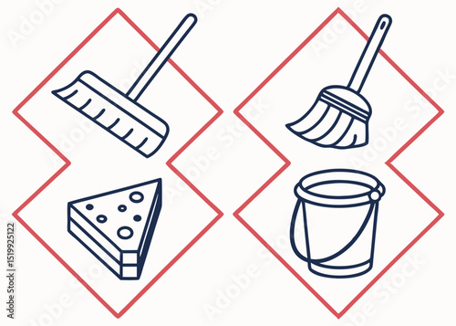 minimalist icon bundle for cleaning supplies

