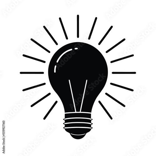 Lightbulb Rays Vector Silhouette