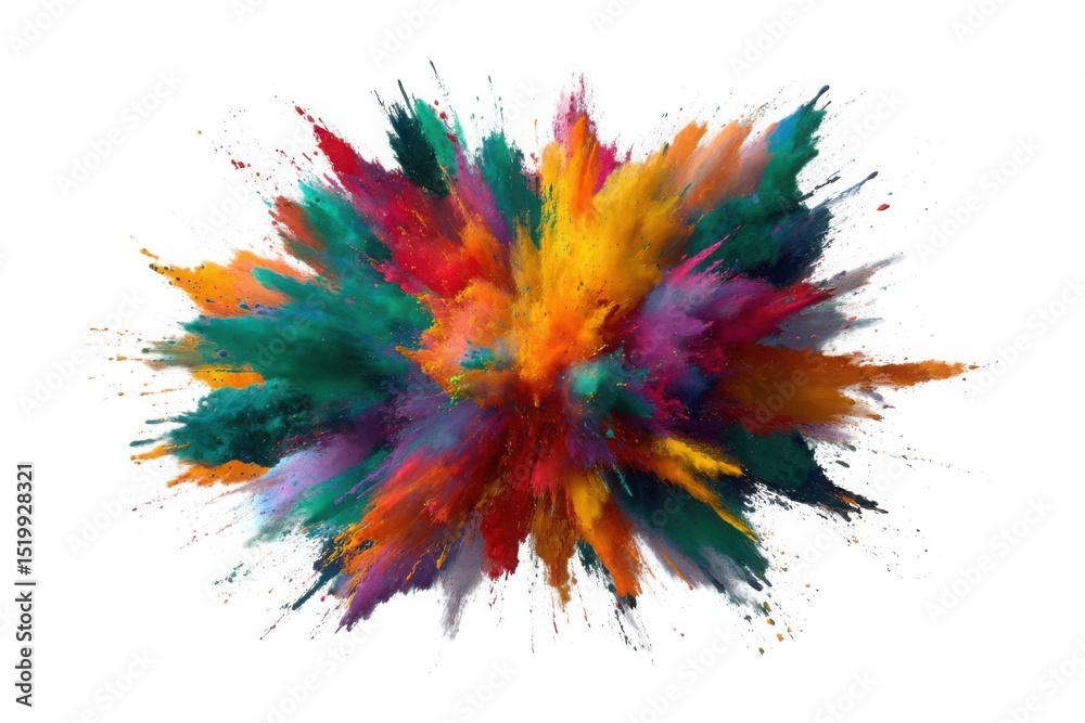 Vibrant color powder explosion isolated on white background Vibrant color powder explosion isolated on white background